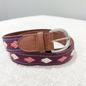 American Eagle Women’s Boho Belt Southwestern Colorful Fabric Faux Leather Small